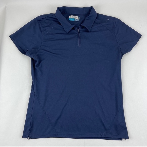 Magellan Polo Mens XL Fish Gear Mag Wick Navy Blue Quarter Zip - Picture 1 of 6